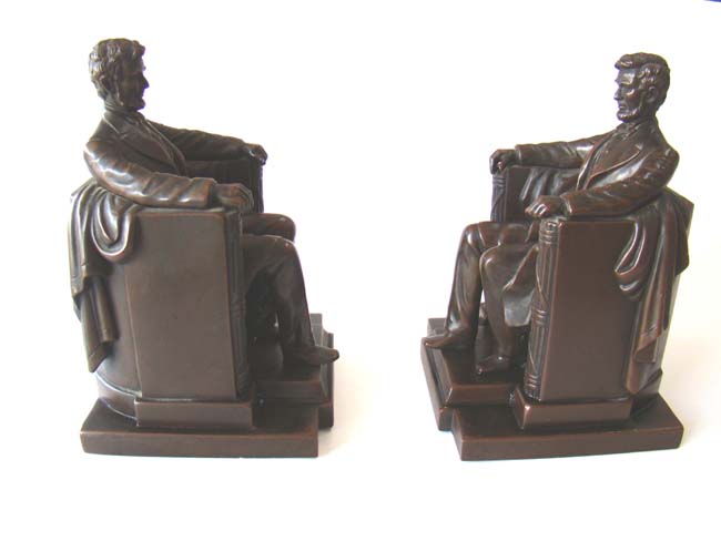 A pair of  "Lincoln in the chair" bookends by Jennings Brothers of Bridgeport, CT., circa 1925 — image 2